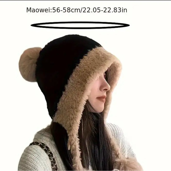 💖❄️Super soft &Cozy Thick Winter Beanie w/Ear Flap Pom-PomWarm & Stretchy⛄️🪵🔥 - Picture 7 of 8